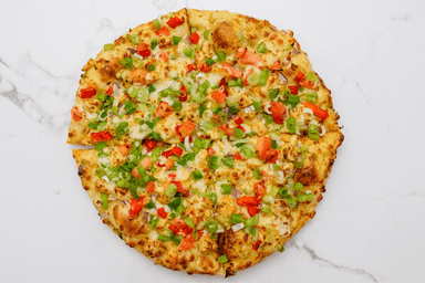 Garlic Chicken Pizza (vegan cheese)